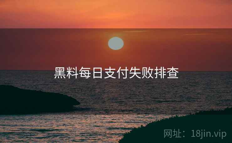 黑料每日支付失败排查  第1张
