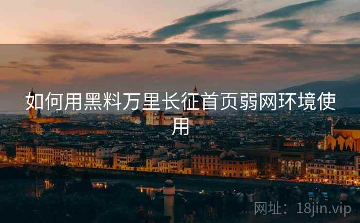 如何用黑料万里长征首页弱网环境使用  第1张
