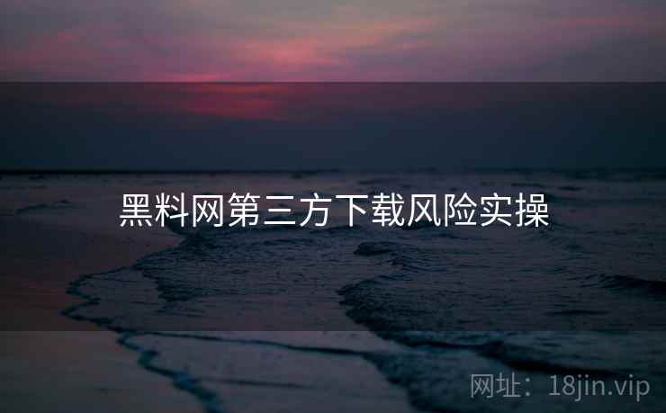 黑料网第三方下载风险实操  第1张