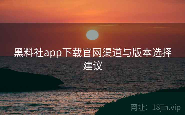 黑料社app下载官网渠道与版本选择建议  第1张
