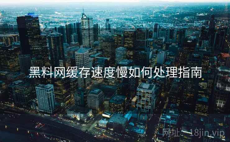 黑料网缓存速度慢如何处理指南  第2张