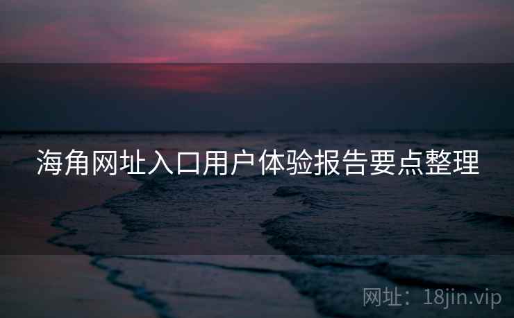 海角网址入口用户体验报告要点整理  第2张